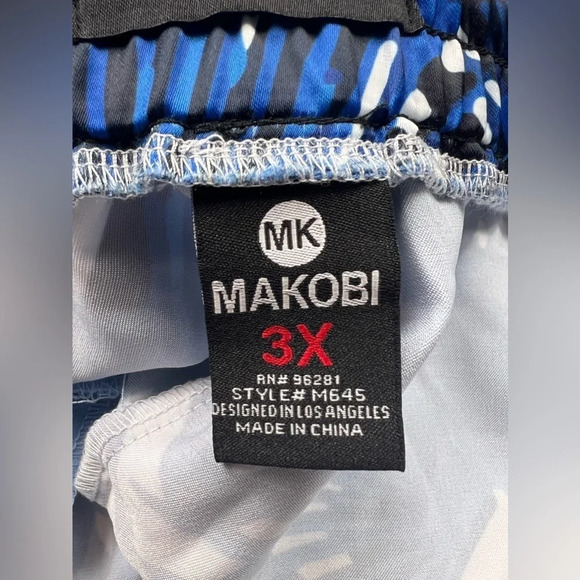 Makobi Mens Cargo Shorts Drawstring Blue Size 3XL - Picture 13 of 14